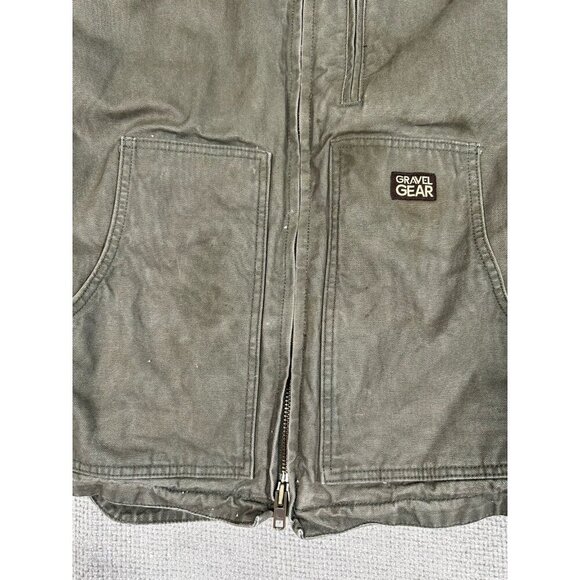 Gravel Gear Coat Mens Large Green Canvas Chore Workwear Grunge Stained‎ - Picture 4 of 15